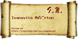 Ivanovits Márton névjegykártya