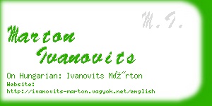 marton ivanovits business card